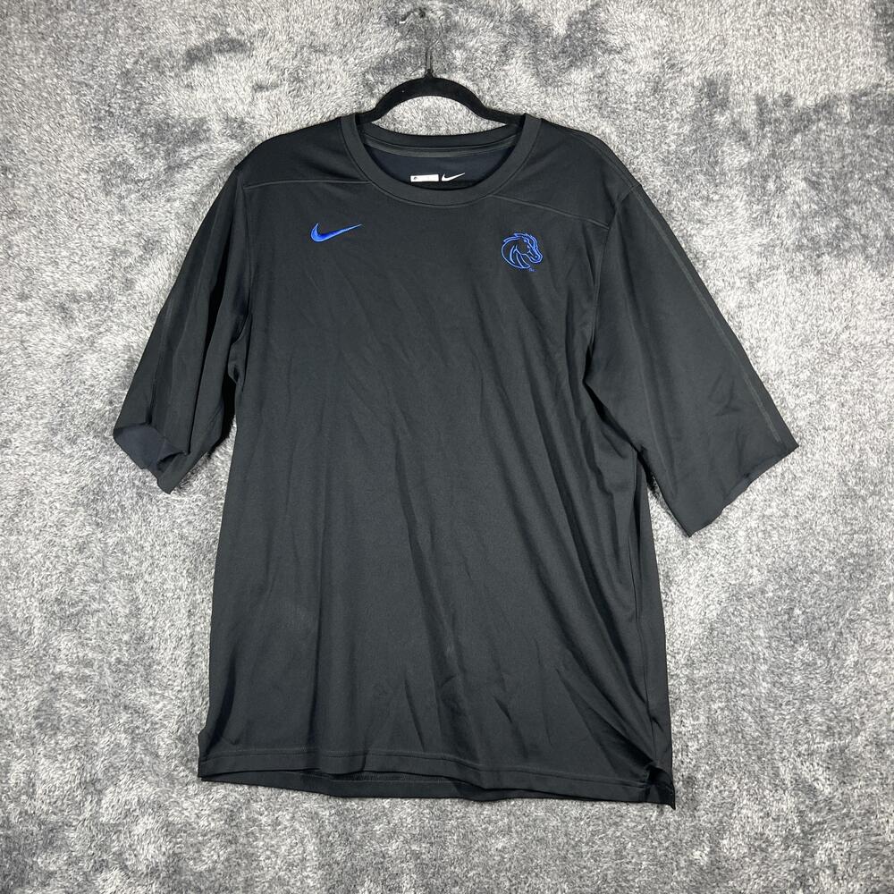 Nike Shirt Mens L Black Dri-FIT Boise State Player Worn Ty Benefield